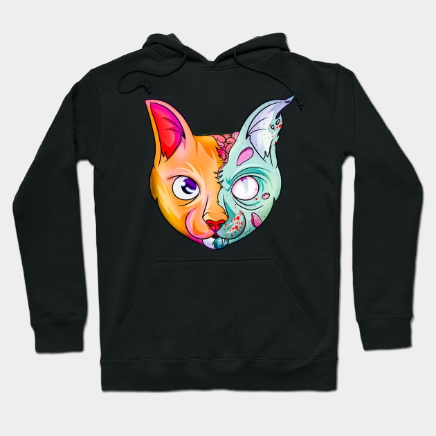 Undead Kitty Cat Zombie Hoodie by Trendy Black Sheep